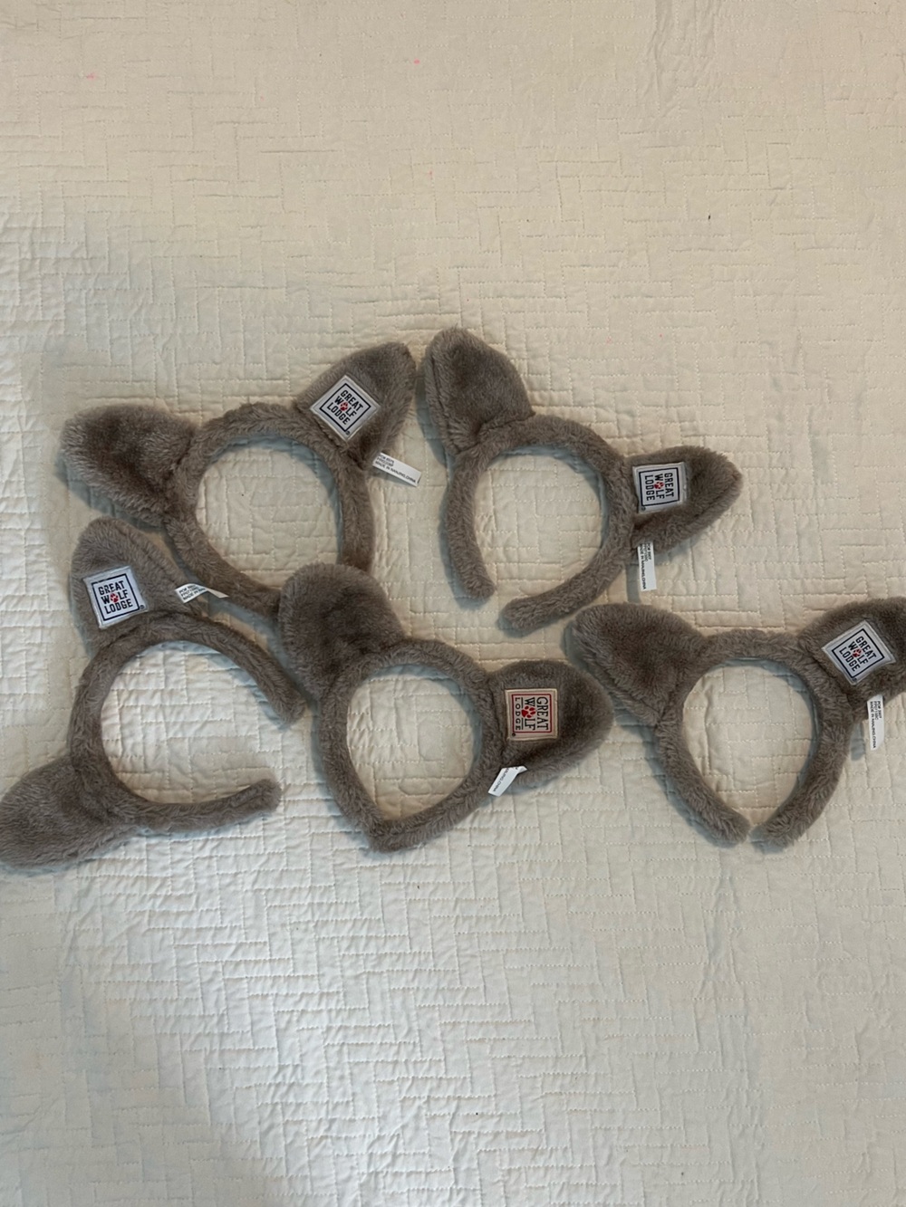 Great Wolf Lodge 5 Pairs of Wolf Ears Gray & White